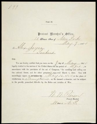 Draft letter from the Civil War