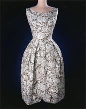 Brown floral feedsack dress 