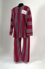 American POW uniform with white and pinkish grey stripes